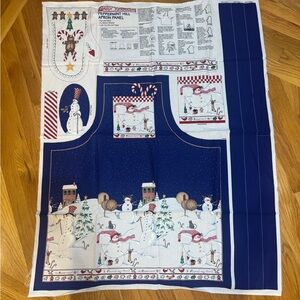 Daisy Kingdom Peppermint Hill Festive Snowman Apron Panel